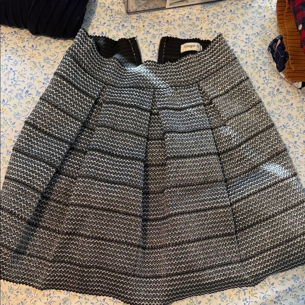 Ginger G Black and White A-Line Skirt